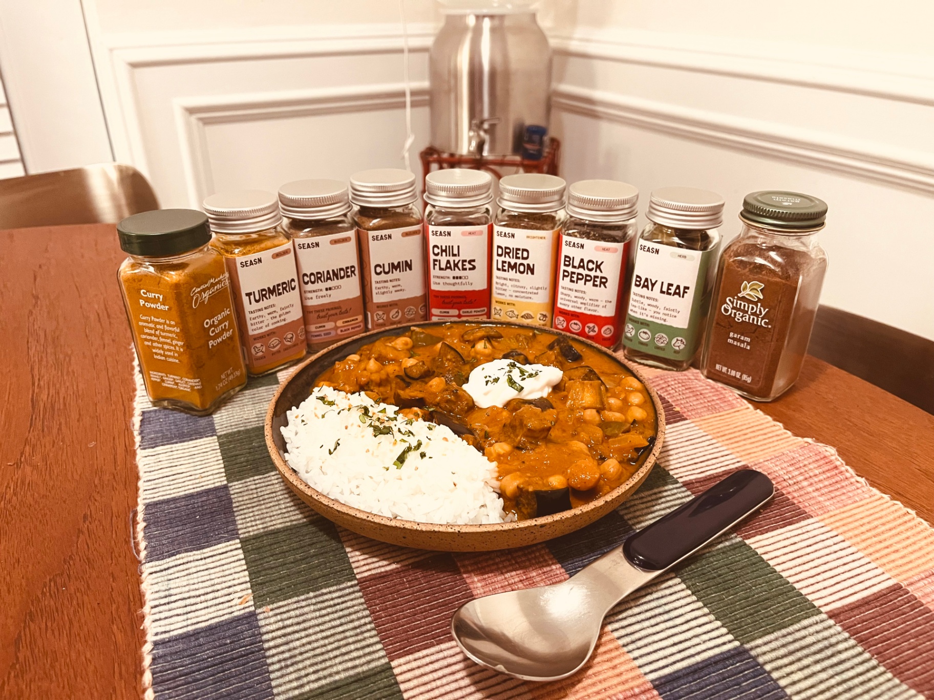Eggplant chickpea curry