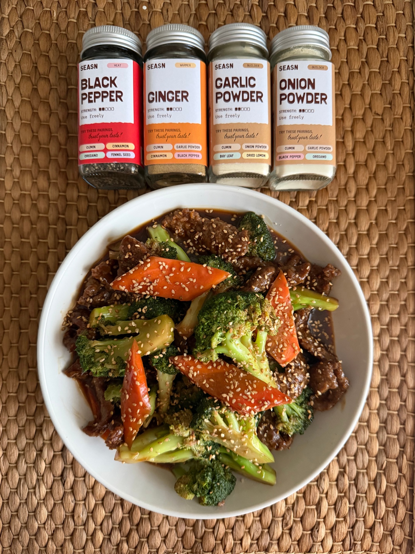 Sesame beef & broccoli
